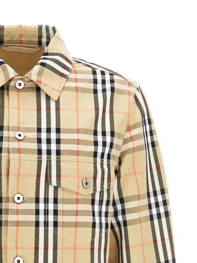 Burberry Checked Jacket In Brown