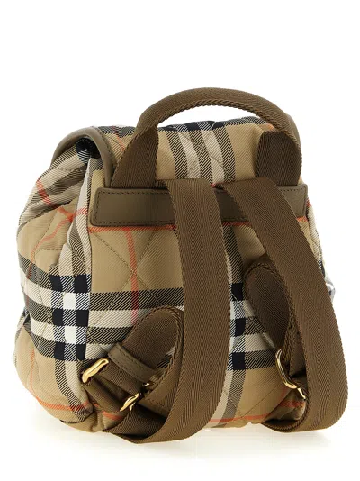 Burberry Beige Horseshoe Mini Backpack In Brown