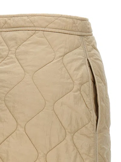 Burberry Almond Beige Quilted A-line Skirt In Brown