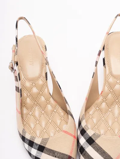 Burberry Adjustable Buckled Strap Pointed Toe Kitten Heel Shoes 5.5cm In Brown