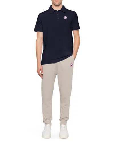 Canada Goose Men Beckley Polo Shirt In Structured Cotton In Blue