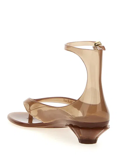Chloé Jelly Brown Sandals With Logo Imprinted On The Side And Ankle Buckle Closure In Tpu Woman In Multi