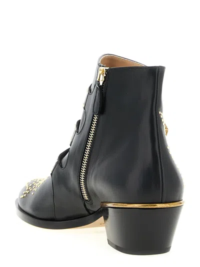 Chloé Chloe Women Embellished Nappa Leather Susanna Ankle Boots In Black