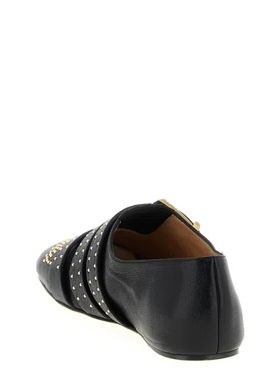 Chloé Susanna Buckle-details Studded Flat Pumps In Black