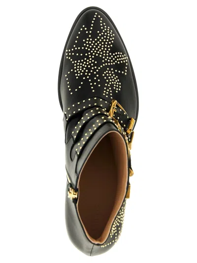 Chloé Chloe Women Embellished Nappa Leather Susanna Ankle Boots In Black
