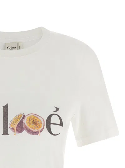 Chloé Passion Fruit Print Baby Fit Cotton Jersey T-shirt In White