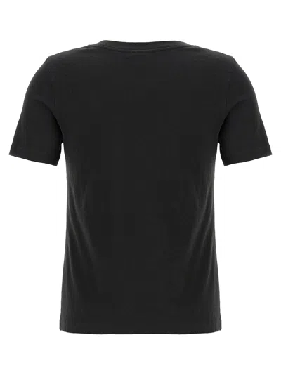 Chloé Women Black Crewneck T-shirt With Maxi Logo Print On The Front In Cotton Woman