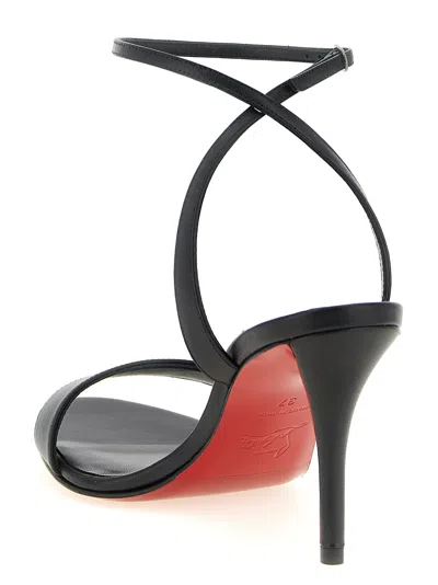 Christian Louboutin Miss Z Leather Red Sole Ankle-strap Sandals In Black