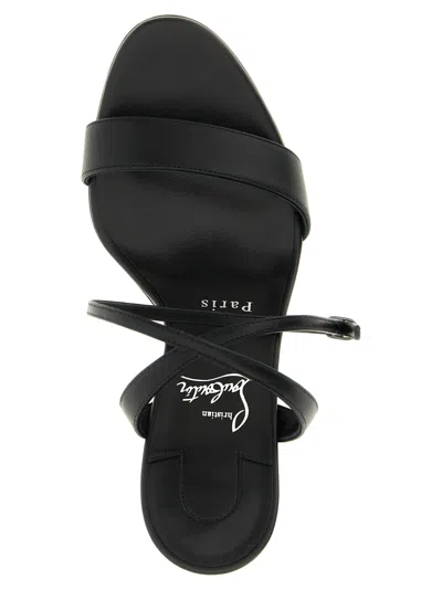 Christian Louboutin Miss Z Leather Red Sole Ankle-strap Sandals In Black
