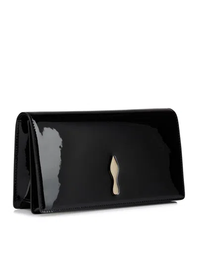 Christian Louboutin Rectangular Clutch Bag Chain Strap Metal Hardware In Black