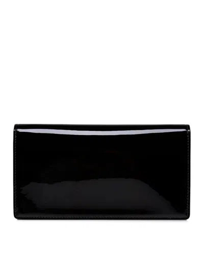 Christian Louboutin Rectangular Clutch Bag Chain Strap Metal Hardware In Black