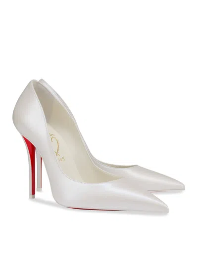 Christian Louboutin Women Miss Z 100mm Pumps In Pearlescent Leather In White