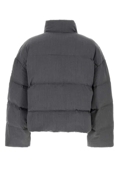 Entire Studios Dark Grey Wool Down Jacket In Gray