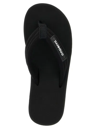 Coperni Platform Sole Open Toe Flat Slides In Black