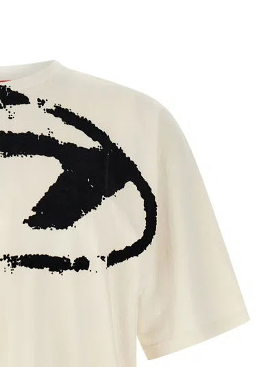 Diesel Graphic Print Round Neck Short Sleeves In White