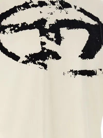 Diesel Graphic Print Round Neck Short Sleeves In White