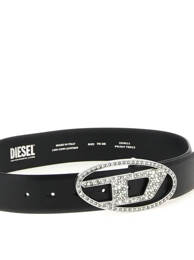 Diesel B-1dr Strass Belts Black In Black