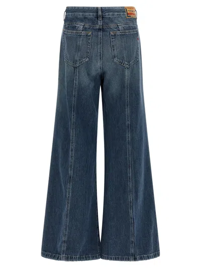 Diesel D-akii Stonewashed Flared Jeans In Blue