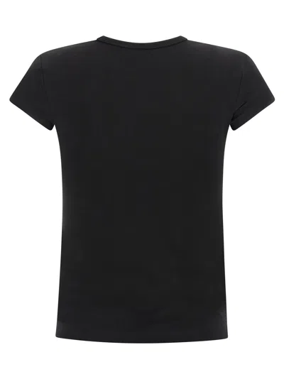 Diesel Women Black T-shirt With Logo On The Front And Ribbed Design In Cotton Woman
