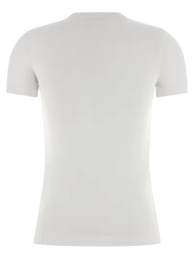 Diesel Women White T-shirt With Logo On The Front And Ribbed Design In Cotton Woman