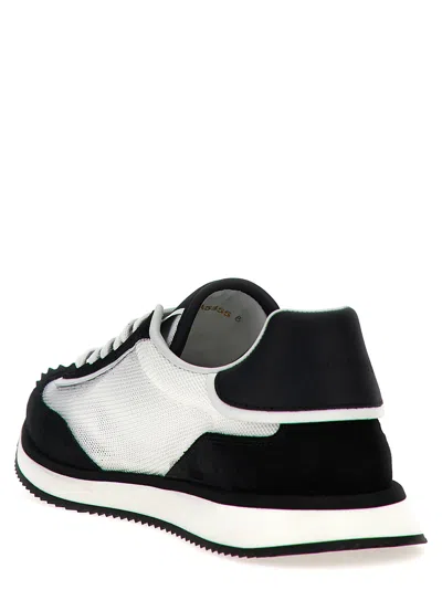 Dolce & Gabbana Aria White And Black Running Sneakers With Logo Detail In Suede And Tech Fabric Man In Multi