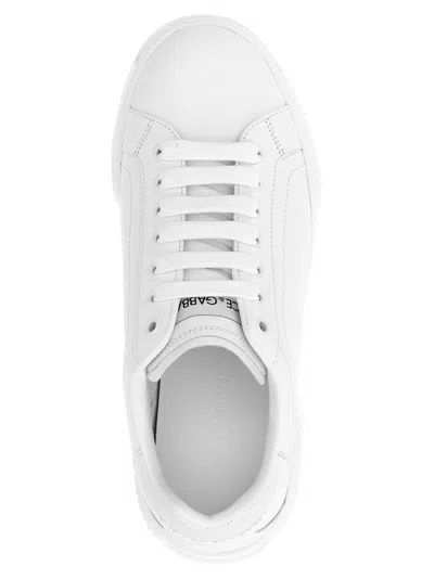 Dolce & Gabbana Portofino Light White Sneakers With Logo Patch On The Tongue And Tonal Logo Lettering On The Heel In