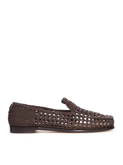 Dragon Diffusion Perforated-pattern Loafers In Black