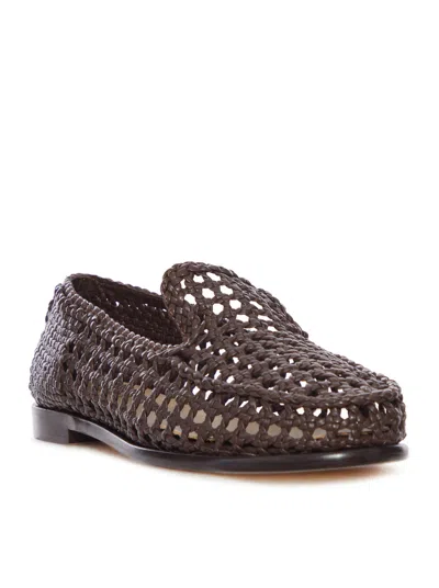 Dragon Diffusion Perforated-pattern Loafers In Black
