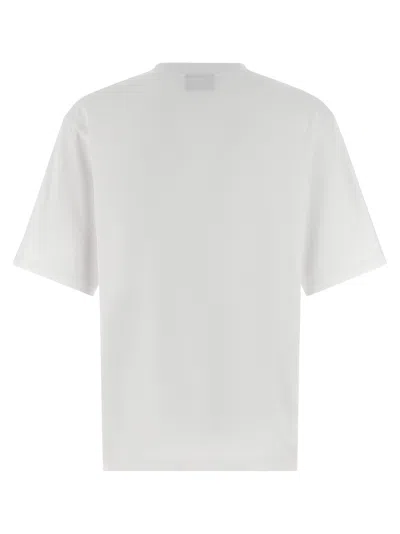 Dsquared2 Men White Crewneck T-shirt With Logo Lettering On The Front In Cotton Man In White