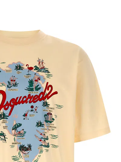Dsquared2 White Crewneck Printed T-shirt In White