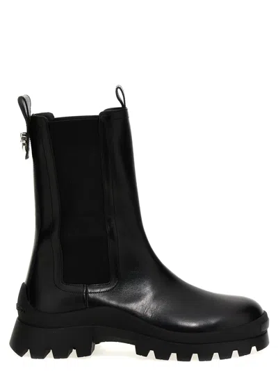 Dsquared2 Leather D2 Statement Chelsea Booties In Black
