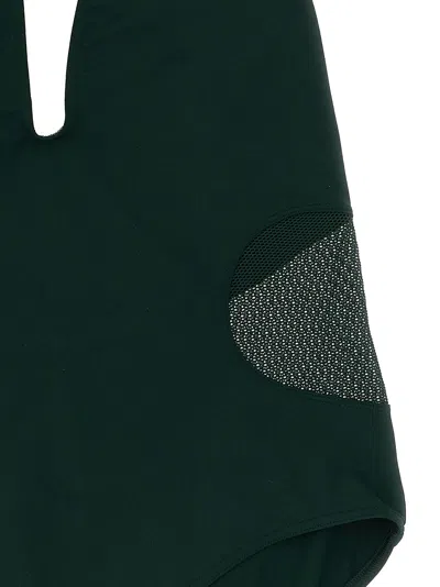 Eres Couture Bow-detailed Halterneck Swimsuit In Green