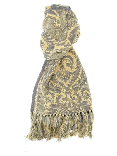 Etro Baroque Pattern Jacquard Scarf In Gray