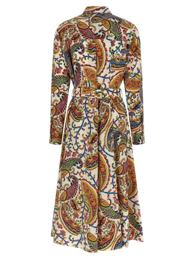 Etro Belted Paisley-print Cotton-voile Midi Shirt Dress In Multi