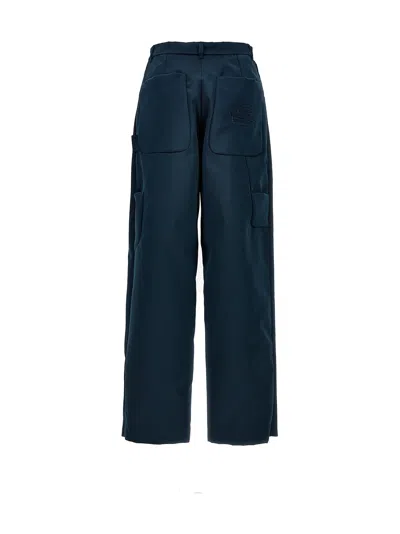 Etro Dark Blue Pegaso Cargo Pants In Blue