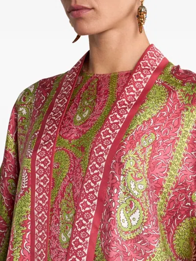 Etro Paisley Foliage Silk Twill Jacket In Multi