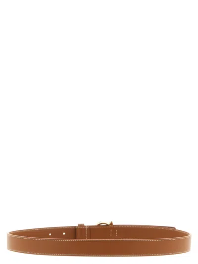 Ferragamo Brown Gancini Solid Belt In Brown