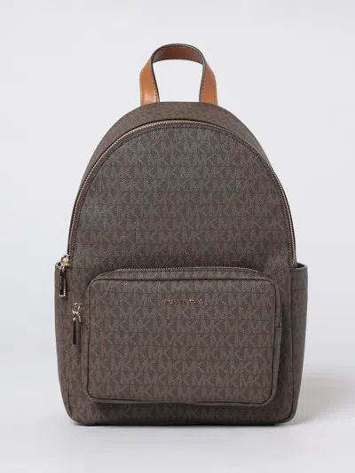 Michael Kors Backpack With Adjustable Straps And Front Zip Pocket In Brown