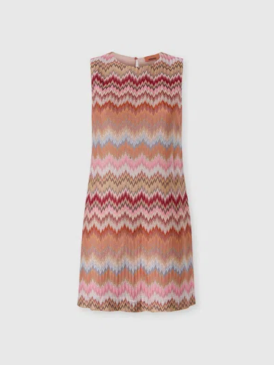 Missoni Mini-abito Senza Maniche In Viscosa Chevron In Multi