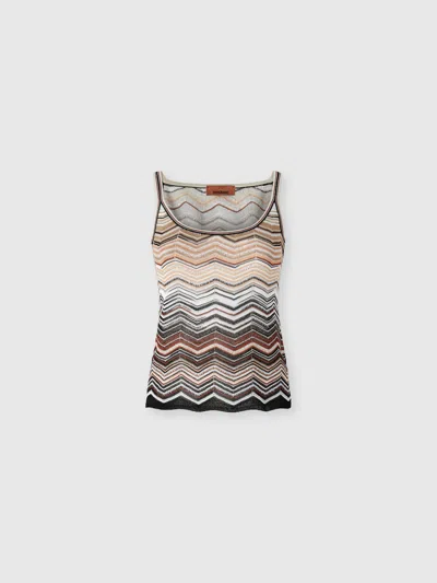 Missoni Women Multicolor Chevron Lam Tank Top, Xxl Luxury Tops For Women Darveys