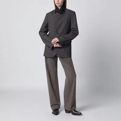 6397 Slate-grey Microcheck Jacket In Gray