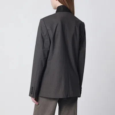 6397 Slate-grey Microcheck Jacket In Gray