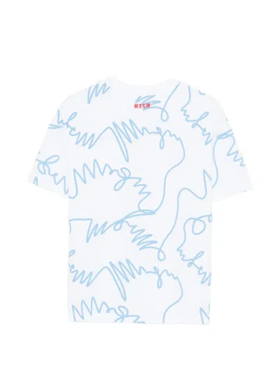 Msgm Abstract-print T-shirt In White