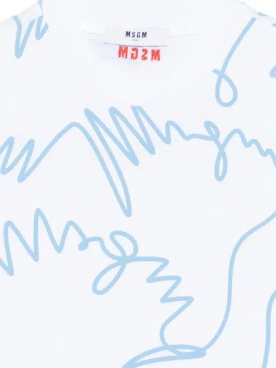 Msgm Abstract-print T-shirt In White