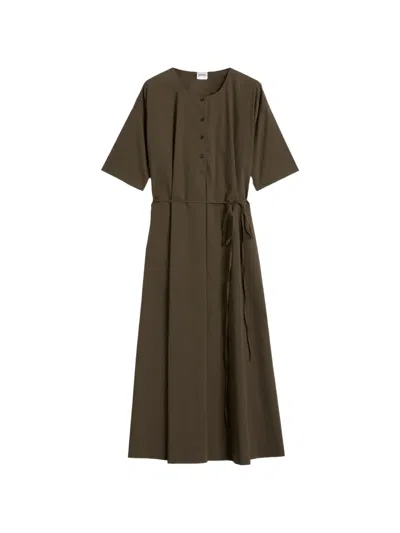 Aspesi Stretch Nylon Cotton Poplin Dress In Green