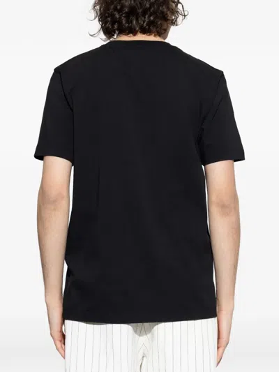 Off-white Crew-neck Cotton T-shirt With Contrasting Logo In Black
