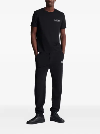 Balmain Logo-print Cotton T-shirt In Black