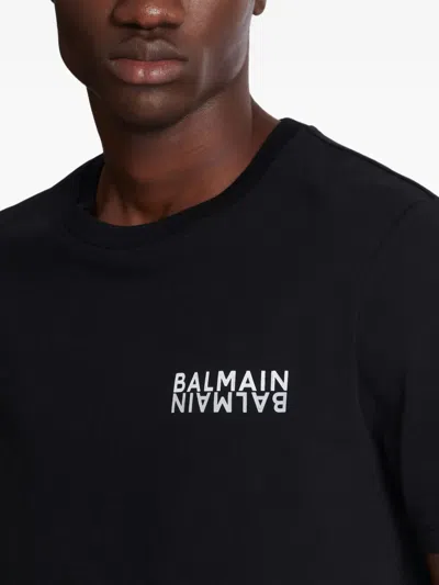 Balmain Logo-print Cotton T-shirt In Black