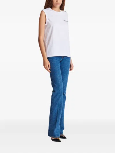 Balmain Button-detail Tank Top In White