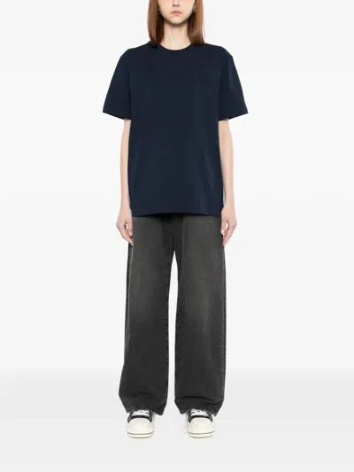 Lacoste Logo-embroidered T-shirt In Blue